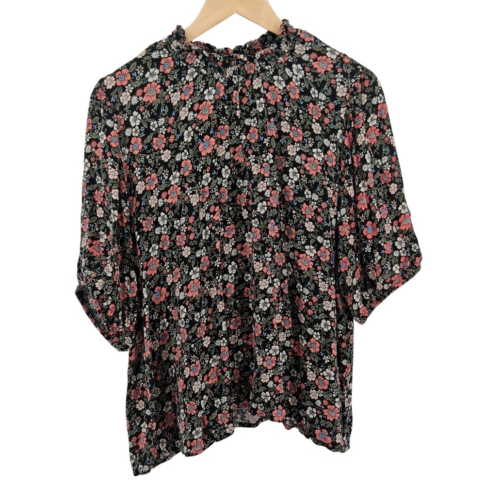 Knox Rose Black and Floral Blouse women’s xxl